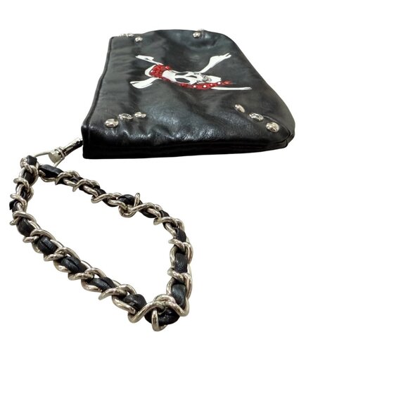 Biker Chick Skull Wristlet Edgy Pirate Bootie Crossbones VTG 80s Black Cute Goth - Picture 5 of 13